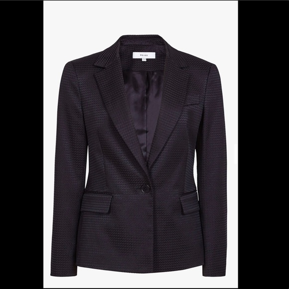 Reiss Turner Textured Blazer, Dark Navy